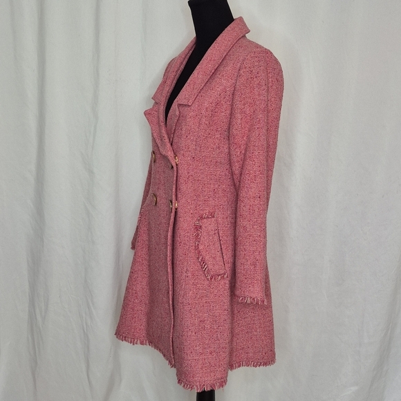 Cabi Madison Avenue Pink Tweed Coat - Size 6 - Picture 4 of 16